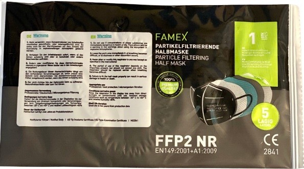 Respirátor FAMEX FFP2 NR čierny 1ks