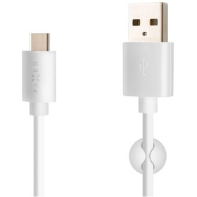 FIXED USB/USB-C kábel, USB 2.0, 2m,biely