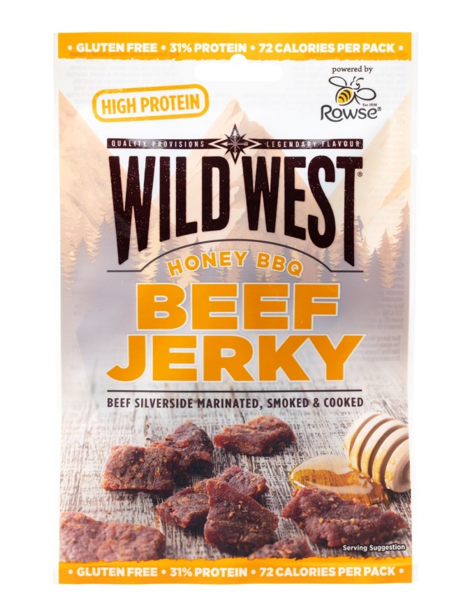 Wild West Beef Jerky Honey BBQ 400g - display