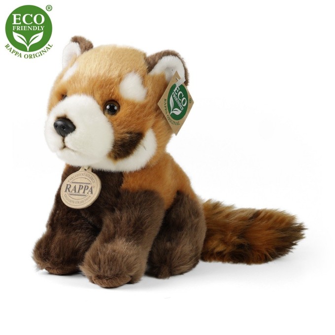 Rappa Plyšová panda červená sedící 18 cm ECO-FRIENDLY