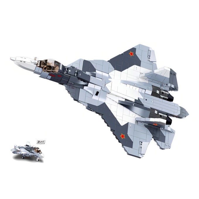 Sluban Model Bricks M38-B0986 Proudový stíhací letoun Su-57 2 v 1