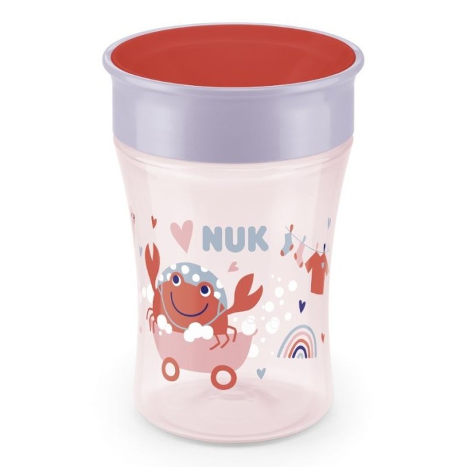 NUK hrnek Magic Cup s víčkem 230ml červená