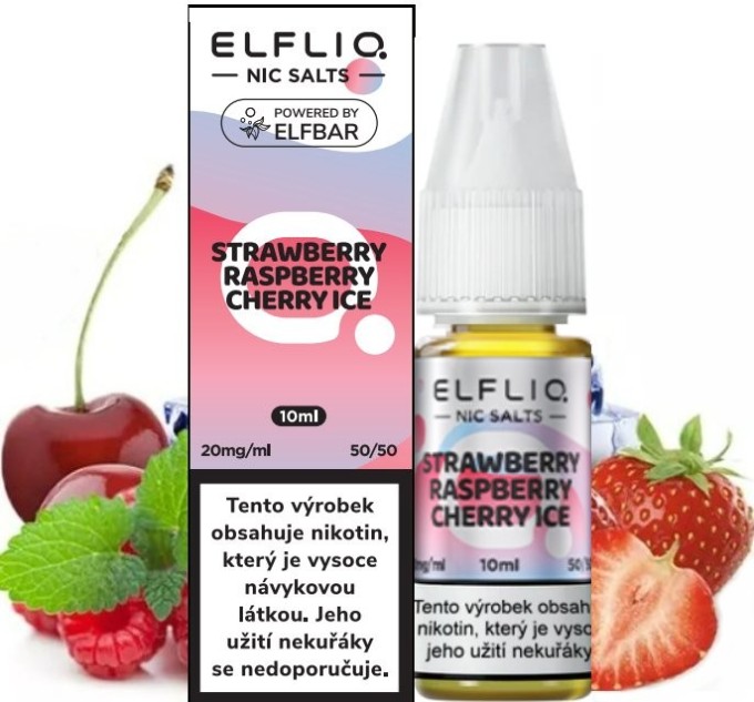 Liquid ELFLIQ Nic SALT Strawberry Raspberry Cherry Ice 10ml - 20mg