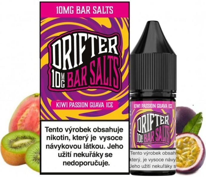 Liquid Drifter Bar Salts Kiwi Passionfruit Guava Ice 10ml - 10mg