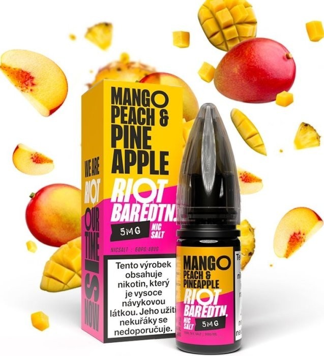 Liquid Riot BAR EDTN Salt Mango Peach Pineapple (Mango, broskev a ananas) 10ml-10mg