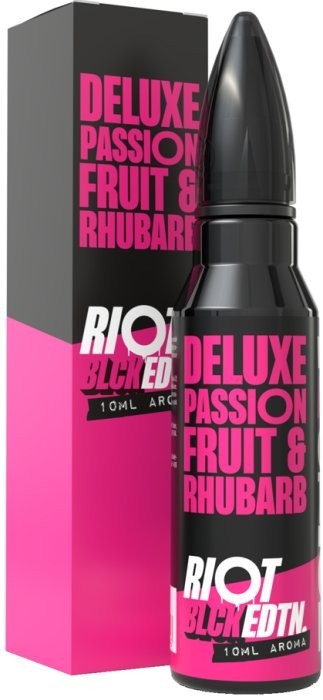 Příchuť Riot Squad BLCK EDTN S&V 10ml Deluxe Passionfruit & Rhubarb (Marakuja s rebarborou)