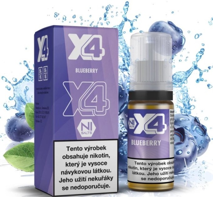 Liquid X4 Bar Juice - Borůvka (Blueberry) 10ml - 10mg