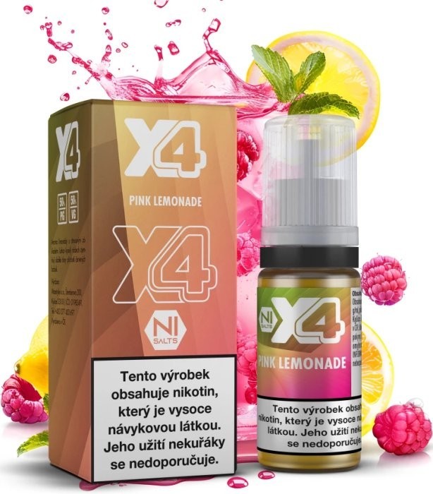 Liquid X4 Bar Juice - Růžová limonáda (Pink Lemonade) 10ml - 10mg