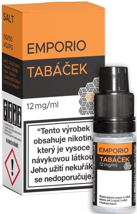 Liquid EMPORIO SALT Tobacco (Tabáček) 10ml - 12mg