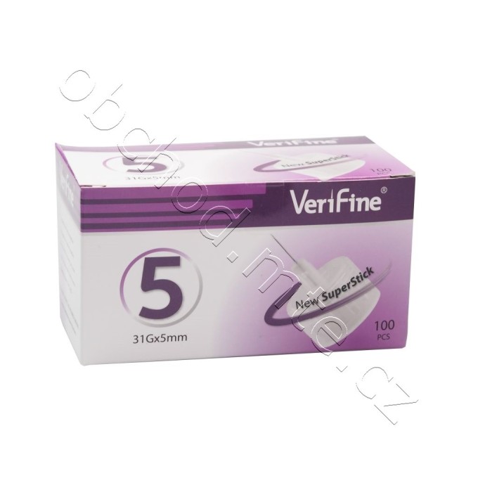 Ihly VERIFINE 5 pre všetky perá 31G - 0,25 x 5 mm, 100 ks