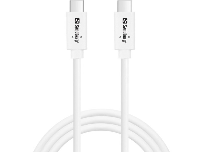 Sandberg nabíjecí kabel  USB-C na USB-C 3.1 G2 100W, 1m, bílá