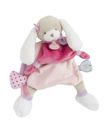 Doudou Plyšový maňásek pejsek růžový 28 cm