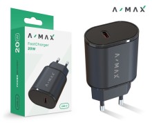 Chytrá síťová nabíječka A-MAX Power Delivery 20W USB-C, černá