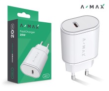 Chytrá síťová nabíječka A-MAX Power Delivery 20W USB-C, bílá